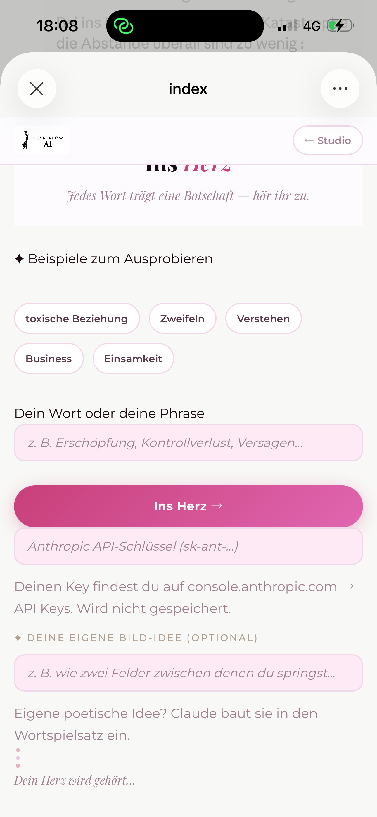 Ins Herz App